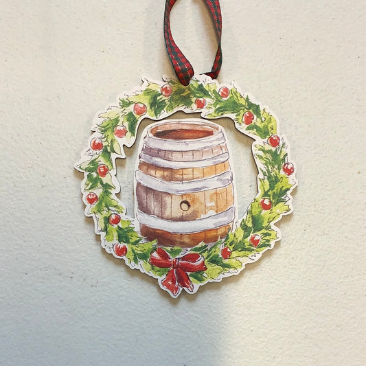 Bourbon Barrel Wreath Ornament